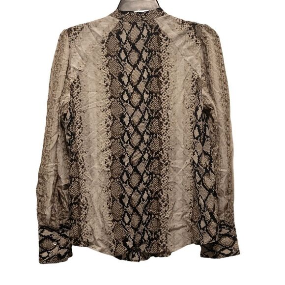 NWT Joie Talin Snakeskin Print Chiffon Blouse in Porcelain - Picture 3 of 6